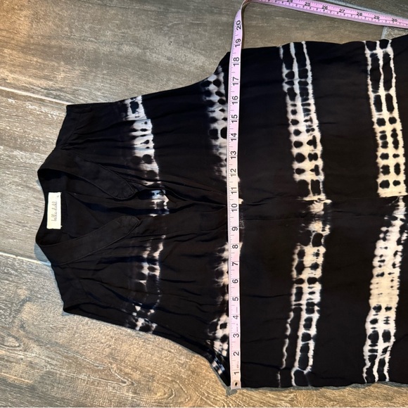 Bella Dahl Womens Cotton Tie Dye Striped Collared Buttoned Blouse Blue Size S - Picture 9 of 10